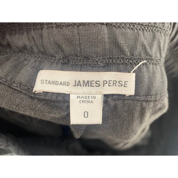 Standard James Perse Patched Pull on Linen Pants Ankle Cropped Black Womens 0 - Picture 7 of 9